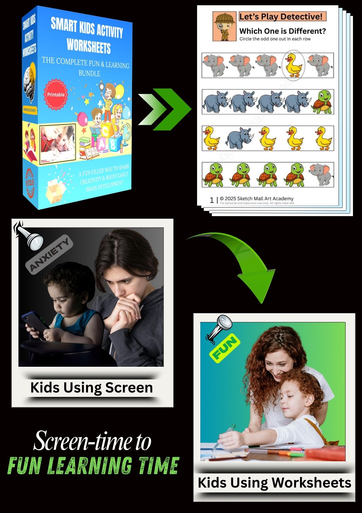 Premium Activities Kids Premium Worksheet Bundle - Landing Page | Sketch Mall